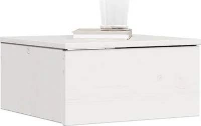 Zdjęcie produktu dla vidaXL Stolik nocny biały 37 x 35 x 18,5 cm lite drewno sosnowe