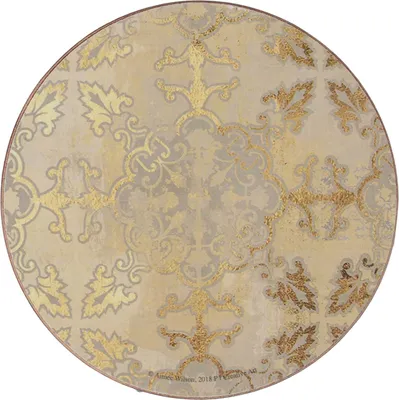 Produktbild von CREATIVE TOPS Set de Untersetzer mit Korkrücken de Kork, 4 Stück, 12 cm, Design de Gold Prints, Rund, Gold/Grau