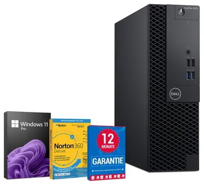 Produktbild von Dell Optiplex 3070 Desktop PC Computer - Intel Core i3-9100 (9.Gen) bis zu 4,2GHz - 8GB RAM - 256GB SSD - Windows 11 Pro - Norton 360 1 Jahr