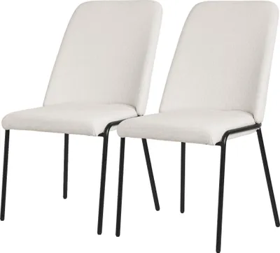 Produktbild von ML-Design Esszimmerstühle 2er Set Beige Küchenstühle aus Polyester mit Metallbeinen Wohnzimmerstühl mit Rückenlehne Polsterstühle für Esszimmer Küche