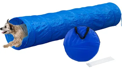 Obrázok produktu pre dobar agility tunel 300 cm dlhý, skladací tunel pre psie športy, Ø 50 cm, modrý