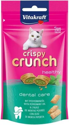 Zdjęcie produktu dla Vitakraft Crispy Crunch, Przekąski, Kot, Dorosły, Mięta pieprzowa, 60 g, Bez cukru