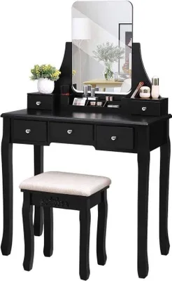 Image de Coiffeuse avec miroir pour femmes