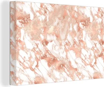 Zdjęcie produktu dla OneMillionCanvasses® - Obrazy na płótnie - 140x90 cm, Marmur - Różowy - Biały - Druk na ścianie Dekoracja ścienna - Zdjęcie na płótnie - Obraz na drewnianej ramie