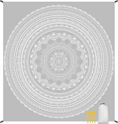 Produktbild von wasserdicht, 280 x 300 cm, große Strandmatte, sandabweisend, wasserdicht, für 4-8 Personen, leicht und tragbar, XXL-Picknickdecke, Outdoor-Campingdecke