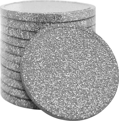 Image de Jetons pailletés vierges argent Ø29 mm CombiCraft - 100 pièces