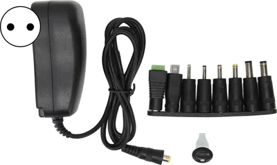 Image de adaptateur secteur universel 30W, 3V 4,5V 5V 6V 7,5V 9V 12V Adaptateur AC-DC réglable avec port USB 5V 2.1A, convertisseur 100V-240V AC vers DC 3V~12V 2,5A Max avec 8 pointes (prise EU)