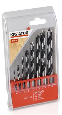 Image de Coffret  8 forets à bois Kréator Coffret 8 mèches à bois