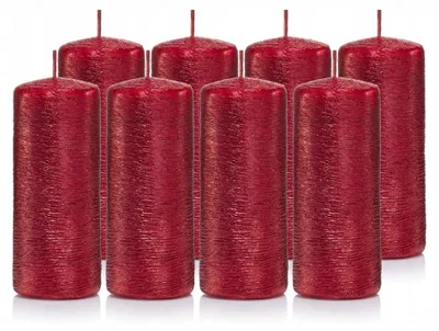Produktbild von Drobo Rote Zylinderkerzen 8 Stück 10 cm