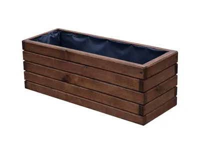 Immagine prodotto di Fioriera in legno da 60 cm – Fioriera per balcone e terrazza, vaso resistente alle intemperie, aiuola rialzata per erbe aromatiche da giardino (D3 palissandro)