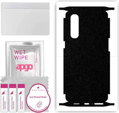 Produktbild von apgo Rückseite + Seiten Schutzfolie, Skin, kompatibel mit Oppo Reno3 Pro, Hinten Displayschutzfolie aus Vinylfolie, kratzfest, einfache Montage - Mattschwarz
