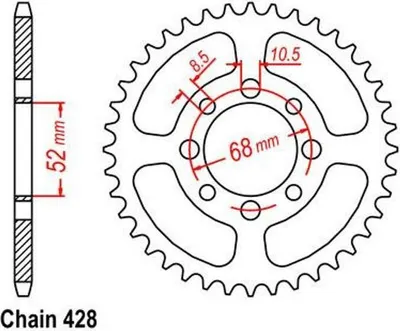Immagine prodotto di 47 Z passo 428 per SUZUKI GP 100 78-80 Pignone posteriore