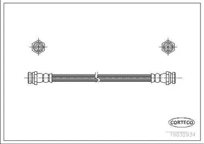 Produktbild von CORTECO 19032934 Bremsschlauch Vorne für MITSUBISHI PAJERO II (V3W, V2W, V4W)