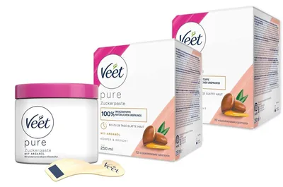 Produktbild von Veet Sugaring Zuckerpaste mit Arganöl 2 x 250ml