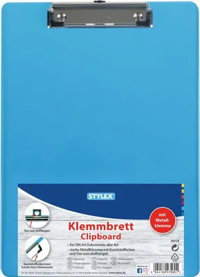 Produktbild von Stylex Klemmbrett - für DIN A4 - farbig sortiert