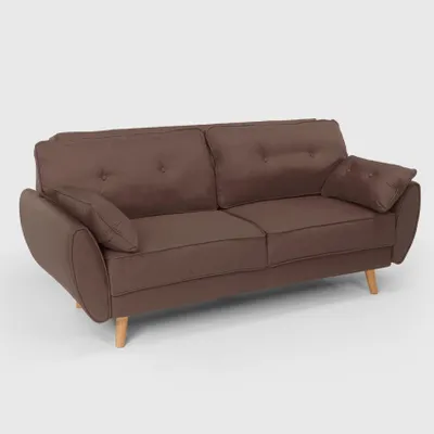 Produktbild von Fortaleza Schlafsofa Nordisches Design Schlafcouch Clic Clac 3-Sitzer aus Stoff - Braun
