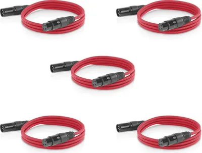 Produktbild von 5x ETEC XLR Audio Kabel 10m Mikrofonkabel rot