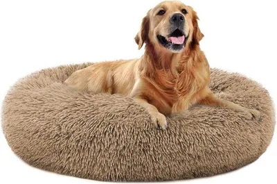 Produktbild von Hundebett Kalmernd Donut Kunstfell Kuschel Waschbar Selbstwärmend groß rund Plüschbett für Hunde