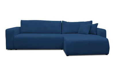 Produktbild von VENASI LUNA XL Ecksofa mit Schlaffunktion und Bettkasten Cord Schlafsofa Eckcouch Sofa BLAU