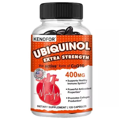 Obrázok produktu pre CoQ10 Ubiquinol 400 mg (120 kapsúl) doplnok stravy, imunitný systém, zdravie srdca, energia, antioxidant, krvný obeh, krvný tlak