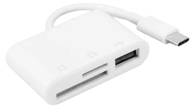Obrázek produktu pro Adaptér 3 v 1 typu C na čtečku paměťových karet s USB rozbočovačem pro přenos dat pro notebooky a telefony