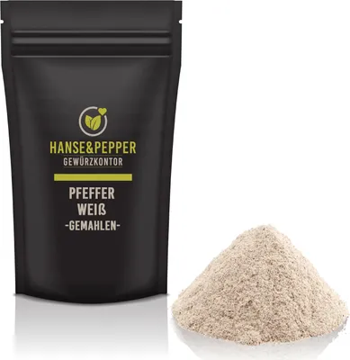 Produktbild von 1kg Pfeffer Weiß gemahlen Pulver Universalgewürz 1A Qualität - Gourmet Serie