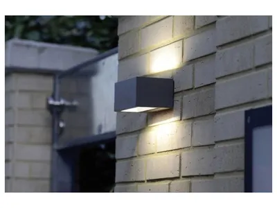Produktbild von LUTEC GEMINI, Wandbeleuchtung für den Außenbereich, Grau, Aluminium, IP54, Fassade, I