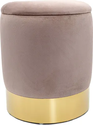 Produktbild von Samthocker Deko Hocker Samt Pouf Dekopouf Velour mit Stauraum zartlila