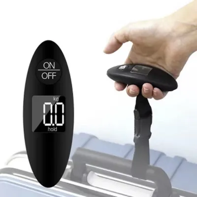 Produktbild von Digitale Kofferwaage – Gepäckwaage – Waage mit Haken – Wiegen von Koffern – Wiegt bis zu 40 kg – Schwarz – Wiegen von Reisegepäck – aufgegebenes Gepäck – CHPN