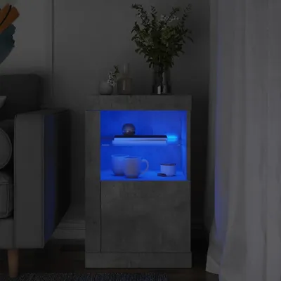 Productafbeelding van Maison Exclusive - Bijzetkast met LED-verlichting, betonkleur, houtvezel