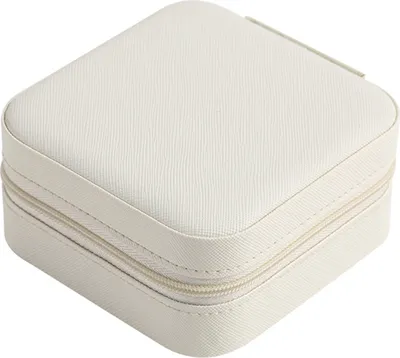 Produktbild von Reise-Schmuck-Organizer-Box, tragbares Kunstleder-Etui für Ohrringe, Halsketten, Ringe, Armbänder, kompakte Aufbewahrung für Frauen und Mädchen