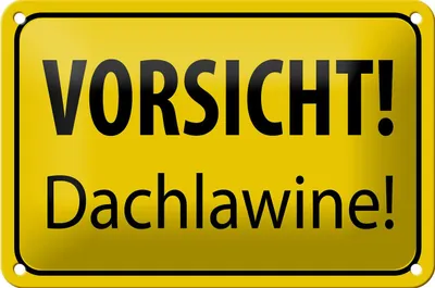 Produktbild von Blechschild Hinweis 18x12cm Vorsicht Dachlawine Warnschild