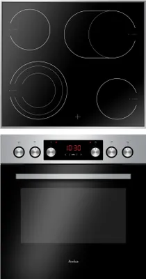Produktbild von Amica EHCX 933 110 E, Herd-Set, Glaskeramik-Kochfeld, Fine Design, Edelstahl, XXL-Großbackofen,