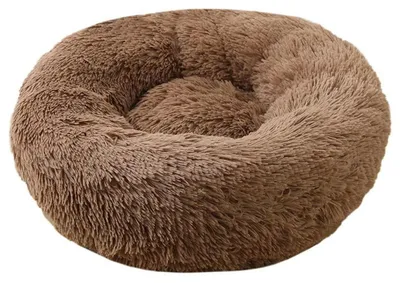 Produktbild von Hundebett Katzenbett Flauschig Rund aus Plüsch 60CM Leichtes Curry