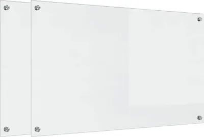 Immagine prodotto di vidaXL Alzatina per cucina 2 pezzi Trasparente 100 x 60 cm Vetro temperato