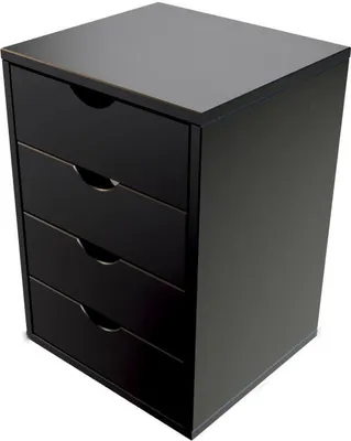 Produktbild von Schubladencontainer mit 4 Schubladen - Schwarz