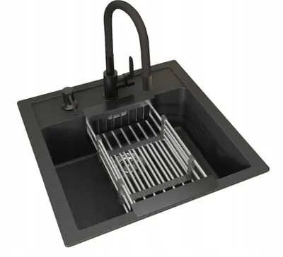 Produktbild von Küchenspüle Quarz Franke Sirius Sid 610 Schwarz Grado Wasserhahn