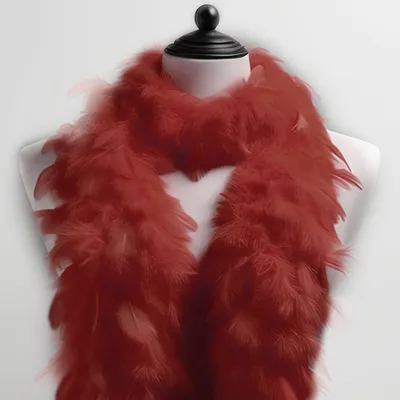 Image de Boa de plumes, écharpe de plumes, longueur 180 cm, rouge roses