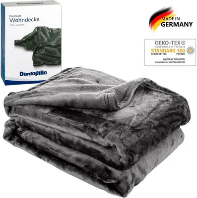 Produktbild von Dunlopillo Premium Plaid - Decke - Anthrazitgrau - 150x200