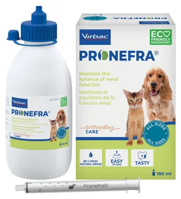 Productafbeelding van VIRBAC PRONEFRA, suspensie voor orale toediening, voor honden en katten, 180 ml