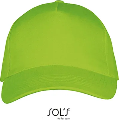 Immagine prodotto di SOLs 00594 | Cappello a cinque pannelli Long Beach / Chiusura regolabile in metallo - Colore: Lime - Taglia: Unica