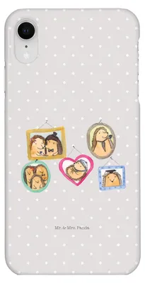 Produktbild von Mr. & Mrs. Panda Iphone XR Handyhülle Igel Familie - Grau Pastell - Geschenk, Mama, Premium Kunststoff, Bilder, Glück, Liebe, Handy Case, Muttertag