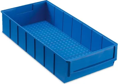 Produktbild von Blaue Industriebox 400 B | HxBxT 8,1x18,3x40cm | 4,7 Liter| Sichtlagerkasten, Sortimentskasten, Sortimentsbox, Kleinteilebox