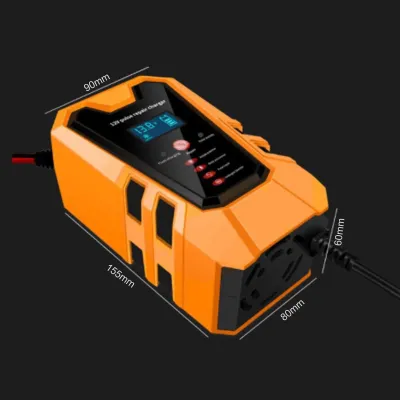 Image de Chargeur de batterie de voiture, chargeur de réparation 12V 6A avec affichage numérique intelligent pour batteries plomb-acide de voiture, camion, moto, prise UE