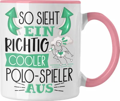 Produktbild von Trendation - So Sieht Ein Richtig Cooler Polo-Spieler Aus Geschenk Tasse Lustiger Spruch Geschenkidee (Rosa)