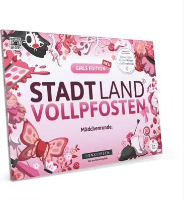 Produktbild von Stadt Land Vollpfosten® Girls Edition – "Mädchenrunde." | A4 Spielblock