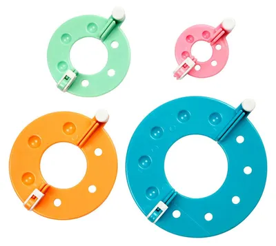 Produktbild von Creativ Company Pompon Maker Set - 4 Größen Kunststoff Bastelhilfe