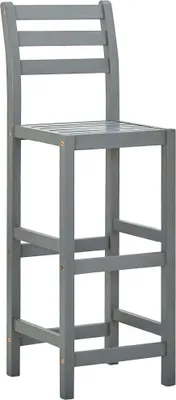 Immagine prodotto di Sgabelli da Bar 4 pz Grigi in Legno Massello di Acacia