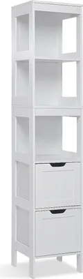 Produktbild von Mondeer Hochschrank Badezimmerschrank Badkommode Badegal 30 x 30 x 144 cm Badmöbel aus MDF Badezimmer
