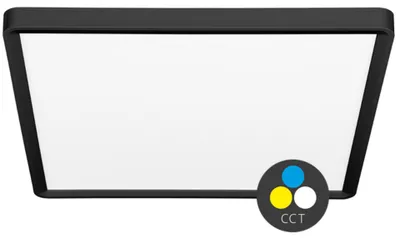 Immagine prodotto di Lampada LED quadrata Ecolite, 40 W, 50 cm, temperatura di colore 4800 lm, grado di protezione IP40, bordo nero, W008S-CCT/40W/CR